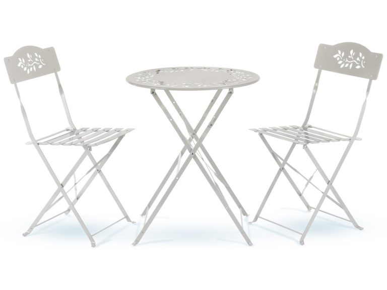 Set bistrot pieghevole in metallo e legno