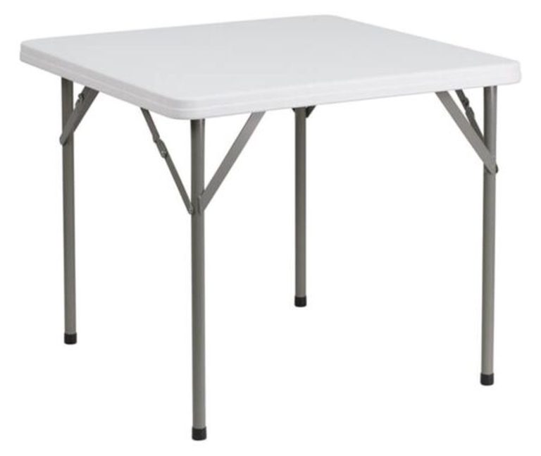 Tavoli pieghevoli quadrati in plastica